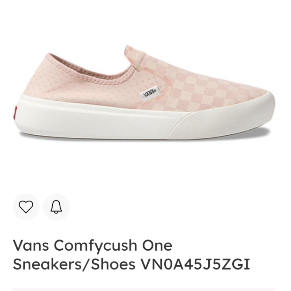 Vans ComfyCush One Light Pink Checkerboard Slip-on Sneakers